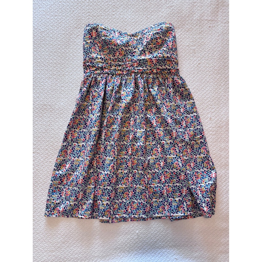 Forever 21 Strapless Ditsy Floral Mini Dress Sweetheart Neckline Multi Color M